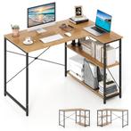 LIVSK L-vormig bureau - Verstelbare planken - Robuust metale, Huis en Inrichting, Bureaus, Verzenden, Nieuw