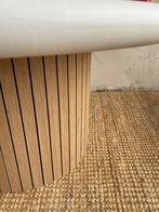 Salontafel met eiken latjes poot | maatwerk, 50 tot 100 cm, Rond, Nieuw, Japandi scandinavisch tijdloos