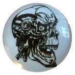 Fako Bijoux - Click Button - Glas - Schedel Wit/Zwart, Verzenden, Nieuw