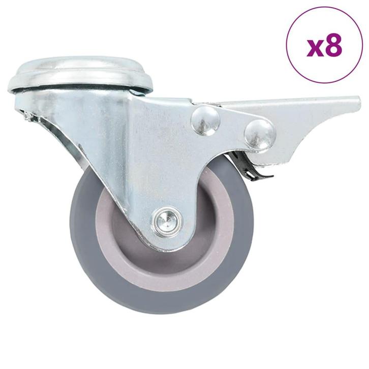 vidaXL 8 st Zwenkwielen met boutgaten 50 mm, Zakelijke goederen, Overige Zakelijke goederen, Verzenden