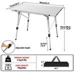 Opvouwbare Campingtafel 90 cm – Verstelbaar & Licht, Caravans en Kamperen, Verzenden, Nieuw