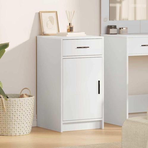 vidaXL Dressoir met lade Wit 40 x 40,5 x 75 cm Bewerkt hout, Huis en Inrichting, Kasten | Dressoirs, Nieuw, Minder dan 50 cm, Overige houtsoorten