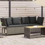 vidaXL Tuinbank met kussens poly rattan grijs, Verzenden, Nieuw, Rotan
