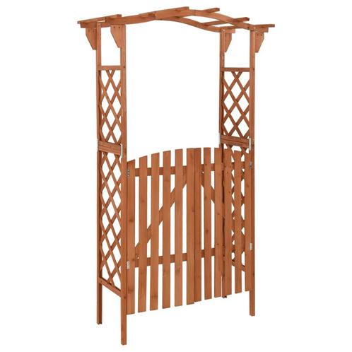 vidaXL Pergola met poort 116x40x204 cm massief vurenhout, Tuin en Terras, Palen, Balken en Planken, Nieuw, Verzenden