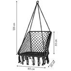 Hangstoel antraciet - nest stoel - 65x50 cm - tot 150 kg