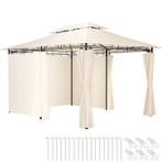 Luxe tuinpaviljoen Emine 4x3m met 6 zijdelen - crème, Tuin en Terras, Verzenden, Nieuw