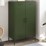 vidaXL buffetkast 68x39x113 cm staal olijfgroen, Huis en Inrichting, Verzenden, 100 tot 150 cm, Nieuw, 50 tot 100 cm