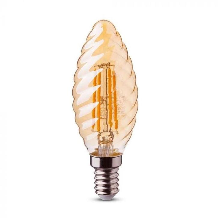 LED Filament E14 Kaars 2W Dimbaar Amber 2400K, Huis en Inrichting, Lampen | Losse lampen, Nieuw, E14 (klein), Verzenden