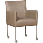 Leren Eetkamerstoelen Taupe, Ophalen of Verzenden, Nieuw, Leer