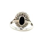 Witgouden entourage ring met ioliet en diamant 14 krt, Ophalen of Verzenden, Nieuw