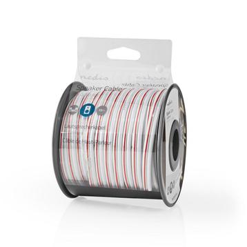 Witte speaker / luidspreker kabel 2x 2,5 mm2 koperkern 15 m