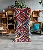 Kleurrijk vintage Marokkaans Berber Boucherouite tapijt -, Nieuw