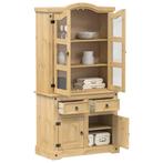 vidaXL Vitrinekast Corona 100x48,5x179 cm massief grenenhout, Minder dan 50 cm, Verzenden, 75 cm of meer, Nieuw
