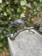 Bronzen vogels op een tak - Ornament  - Tuindecoratie, Nieuw, Metaal, Dierenbeeld, Verzenden