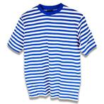 Gestreept t-shirt blauw/wit unisex, Verzenden, Nieuw, Feestartikel