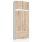 Kledingkast wit eiken XL  2 lades Wit Licht Eiken, Huis en Inrichting, Kasten | Kledingkasten, Nieuw, 50 tot 100 cm, Met lade(s)
