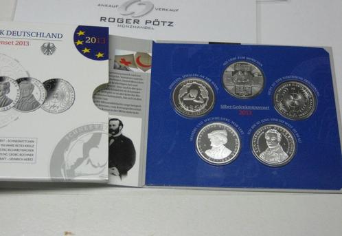50 Euro Brd 5 x 10 Euro 2013 zilver Gedenkmuntenset Pp, Postzegels en Munten, Munten | Europa | Euromunten, Verzenden
