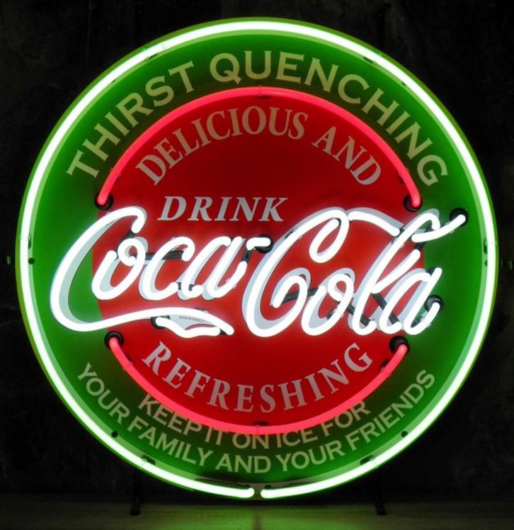 Coca-Cola Thirst Quenching Neon Verlichting 65 x 65 cm, Huis en Inrichting, Woonaccessoires | Overige, Ophalen
