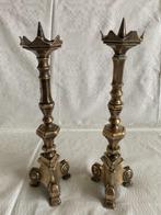 Kandelaar Paar gebronsde messing altaarkandelaars (kerk, 32, Antiek en Kunst