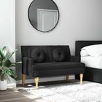 vidaXL Bankje met kussens 113x64,5x75,5 cm stof zwart, Huis en Inrichting, Banken | Bankstellen, Verzenden, Nieuw, Stof