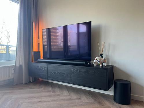 Zwart Tv-Meubel Wandmeubel Zwevend tv meubel Tv kast, Huis en Inrichting, Kasten | Televisiemeubels, 25 tot 50 cm, Nieuw, Overige materialen
