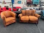 Schitterende Vintage Chesterfield Set –2 zitbank+ Club Chair, Ophalen, Gebruikt, Leer, CHESTERFIELD