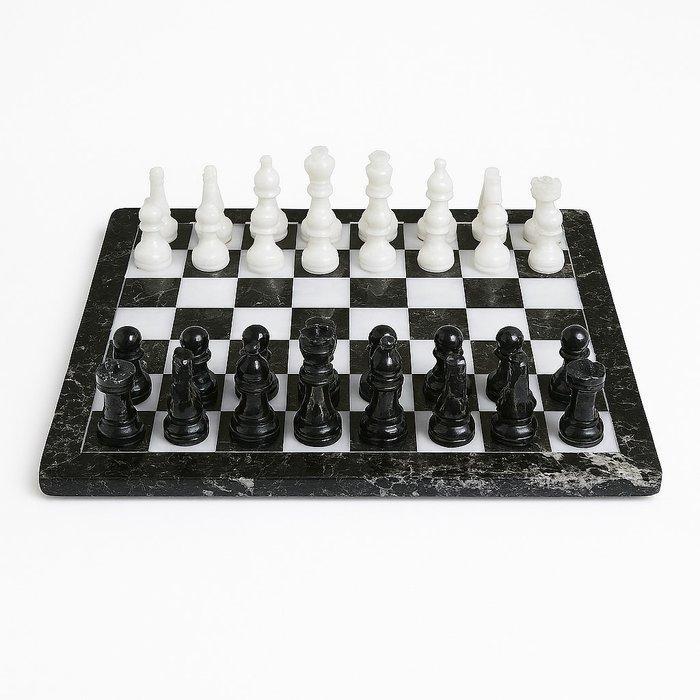 Schaakspel - Black and white natural stone - Marmer, Antiek en Kunst, Curiosa en Brocante