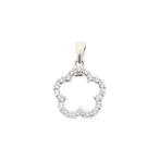 18 Krt. Witgouden hanger met zirconia; bloem (kettinghanger), Ophalen of Verzenden, Gebruikt, Goud, Overige merken
