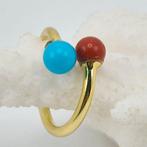 Bloedkoraal - Verguld, Zilver - Ring