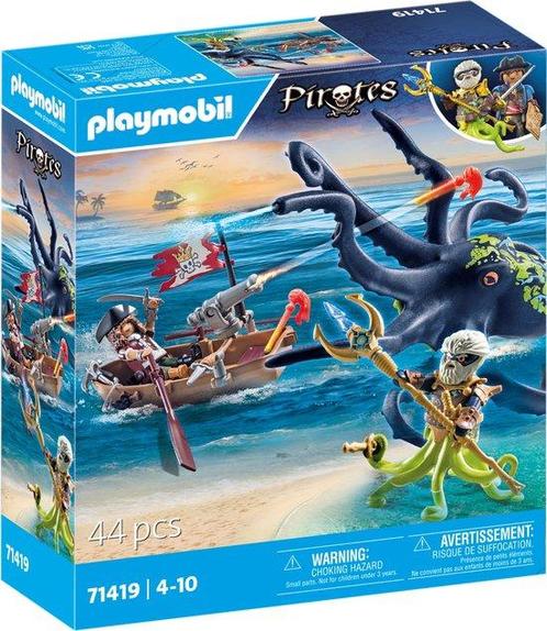 PLAYMOBIL Pirates Gevecht tegen de reuzenoctopus - 71419, Kinderen en Baby's, Speelgoed | Playmobil, Nieuw, Verzenden