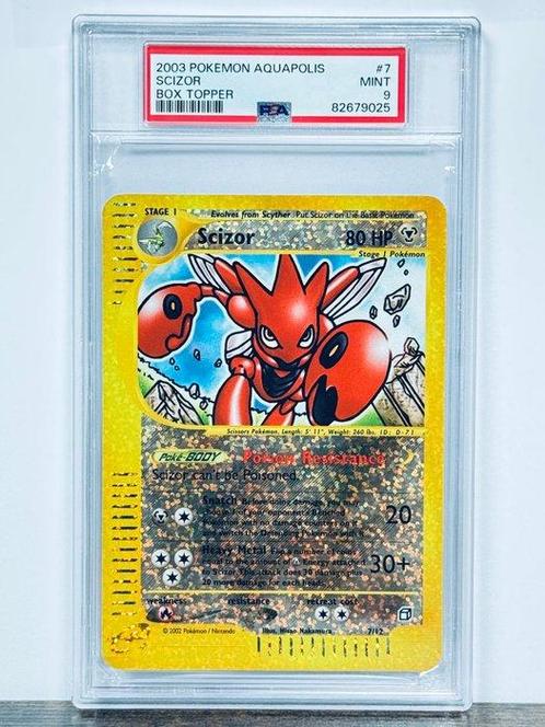 Pokémon Graded card - Scizor Box Topper - Aquapolis #7 -, Hobby en Vrije tijd, Verzamelkaartspellen | Pokémon