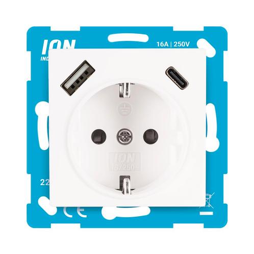 Wandcontactdoos RA USB A + USB C met Aanraakbeveiliging, Doe-het-zelf en Verbouw, Elektra en Kabels, Nieuw, Ophalen of Verzenden