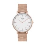 Cluse Boho Chic Mesh White, Rose Gold Colour, Sieraden, Tassen en Uiterlijk, Horloges | Dames, Verzenden, Nieuw