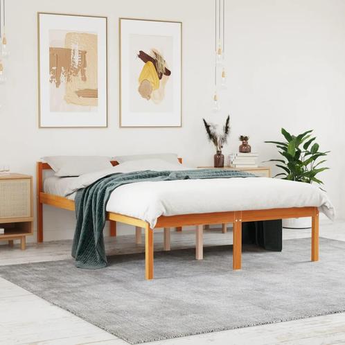 vidaXL Seniorenbed massief grenenhout wasbruin 120x200 cm, Huis en Inrichting, Slaapkamer | Bedden, 120 cm, 200 cm, Bruin, Twijfelaar