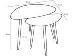 Mica Decorations Bijzettafel - Set van 2 - L80 x B60 x H47, Huis en Inrichting, Tafels | Bijzettafels, Verzenden, Nieuw
