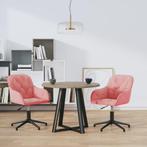 vidaXL Eetkamerstoelen draaibaar 2 st fluweel roze, Huis en Inrichting, Stoelen, Verzenden, Nieuw