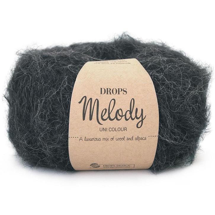 DROPS Melody Uni Colour - 05 zwart - Wol Garen, Hobby en Vrije tijd, Breien en Haken, Ophalen of Verzenden