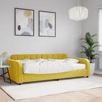 vidaXL Slaapbank met matras 100x200 cm fluweel geel, 100 cm, Eenpersoons, Verzenden, Nieuw