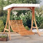 vidaXL Schommelbed met luifel vurenhout met teak afwerking, Tuin en Terras, Tuinbanken, Verzenden, Nieuw, Hout