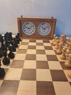Schaakspel - Unieke schaakset + Koopman schaakklok - Hout, Antiek en Kunst