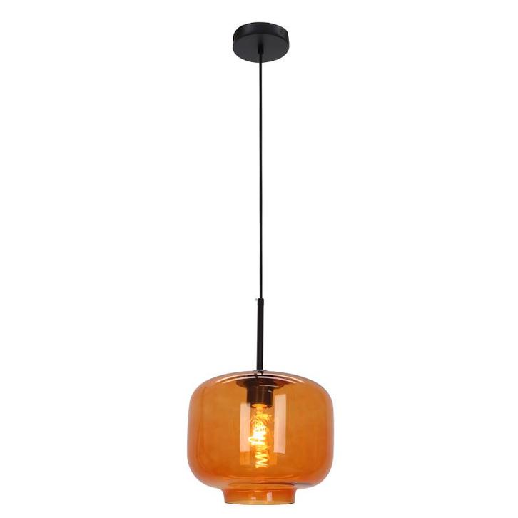 Retro hanglamp bruin, Anniek, Huis en Inrichting, Lampen | Hanglampen, Nieuw, Glas, 75 cm of meer, Ophalen of Verzenden