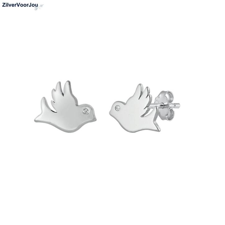 Zilveren duif oorstekers, Sieraden, Tassen en Uiterlijk, Oorbellen, Nieuw, Verzenden