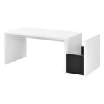 Salontafel Bollnas met opbergvak 90x45x35 cm wit en zwart, Verzenden, Nieuw
