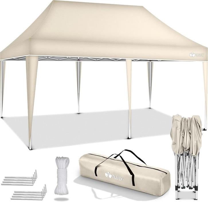 tillvex Paviljoen, 3 x 6 m, waterdicht, pop-up vouwpaviljoen, Tuin en Terras, Tuinmeubel-accessoires, Nieuw, Verzenden
