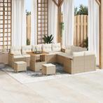 vidaXL Tuin Sofa Set met kussen 13 pcs Beige Poly riet, Tuin en Terras, Tuinsets en Loungesets, Verzenden, Nieuw, Rotan