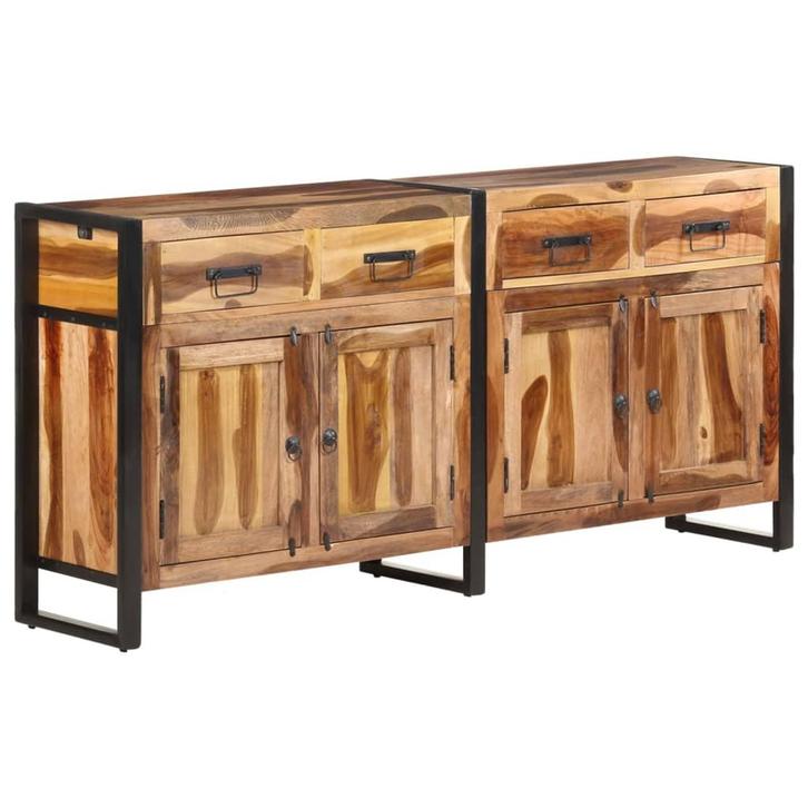 vidaXL Dressoir 172x35x80 cm acaciahout met honingkleurige, Huis en Inrichting, Kasten | Dressoirs, 25 tot 50 cm, Nieuw, 150 tot 200 cm
