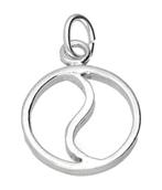 Zilveren Yin Yang open ketting hanger, Sieraden, Tassen en Uiterlijk, Kettinghangers, Verzenden, Nieuw