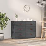 vidaXL Dressoir 100x40x75 cm massief grenenhout grijs, Huis en Inrichting, 100 tot 150 cm, Verzenden, Nieuw, Grenenhout