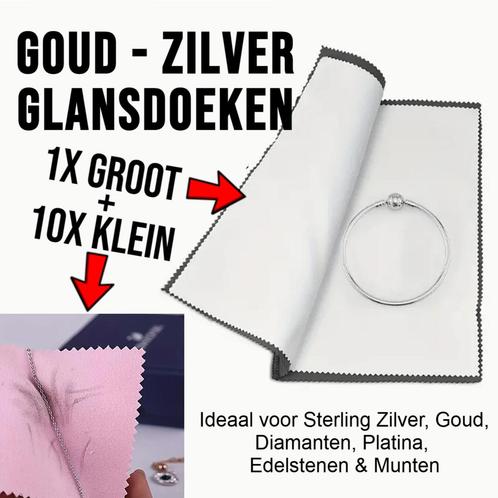 Professionele Goud & Zilver Poetsdoek – 1x XL 25x31cm + 10x, Postzegels en Munten, Munten en Bankbiljetten | Toebehoren, Verzenden