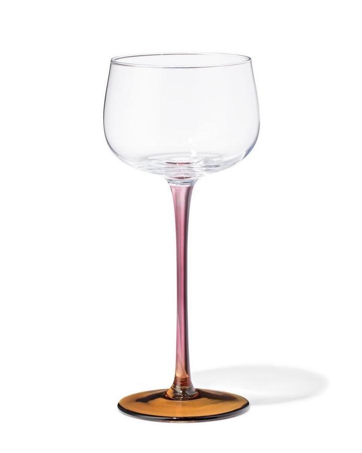HEMA Wijnglas 230ml glas bordeauxrood met geel, Verzamelen, Glas en Borrelglaasjes, Nieuw, Verzenden